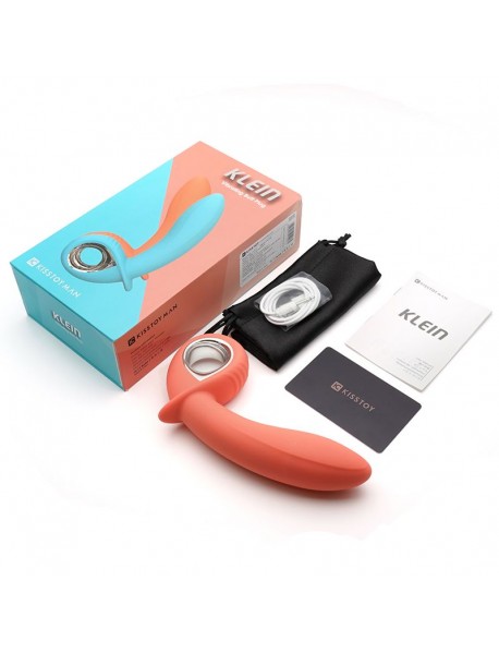 Анальный вибратор KisToy Klein Orange с надувающимся кончиком, unisex, диаметр 35-50мм
