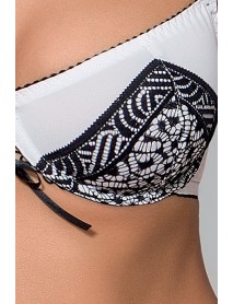 Комплект белья SUELO SET white XXL/XXXL - Passion Exclusive: лиф, стринги, пояс для чулок