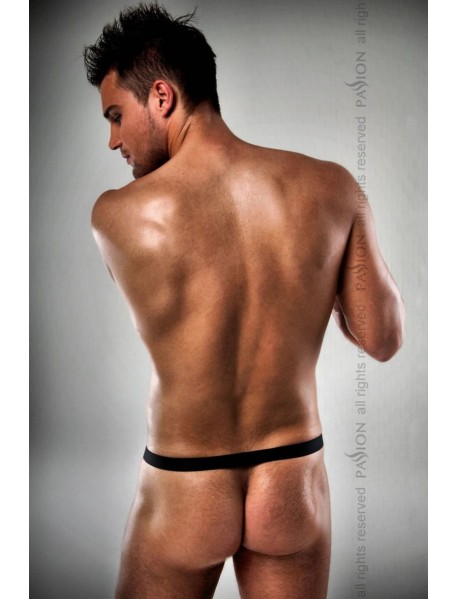 Мужские стринги с блестящим гульфиком Passion 015 THONG silver L/XL