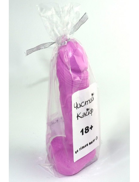 Крафтовое мыло-член с присоской Чистый Кайф Violet size L натуральное