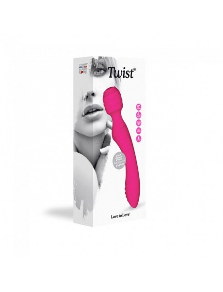 Вибромассажер 2-в-1 Love To Love TWIST Rose, 2 мотора, стимулирующий рельеф, водостойкий