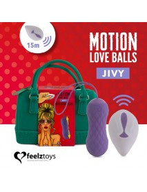 Вагинальные шарики с массажем и вибрацией FeelzToys Motion Love Balls Jivy с пультом ДУ, 7 режимов