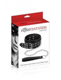 Ошейник с поводком Fetish Tentation Eyalets and Leash (мятая упаковка)