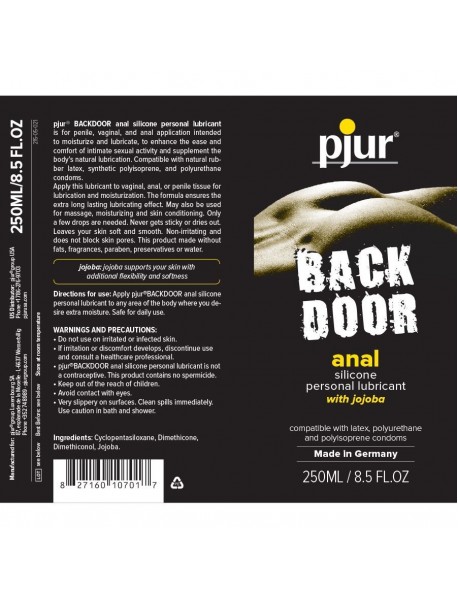 Анальная смазка pjur backdoor anal Relaxing jojoba silicone 250 мл на силиконовой основе с жожоба