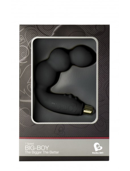 Вибромассажер простаты Rocks Off Big-Boy Black, массаж промежности, макс диаметр 4,5см