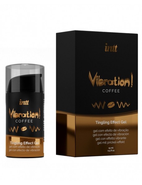 Жидкий вибратор Intt Vibration Coffee (15 мл), густой гель, очень вкусный, действует до 30 минут