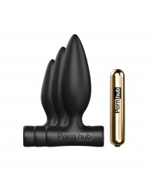 Набор анальных пробок Pornhub Anal Training Kit с перезаряжаемой вибропулей