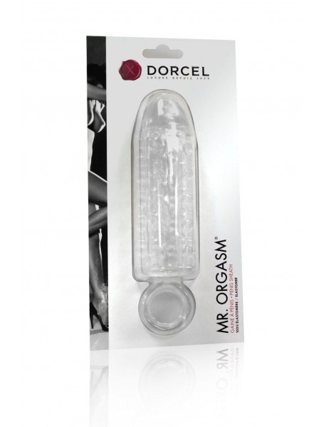 Насадка на член Dorcel Mr. Orgasm с кольцом для мошонки, ультрастимулирующий рельеф
