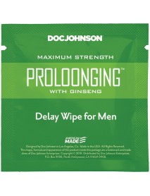 Пролонгирующая салфетка Doc Johnson Delay Wipe For Men с экстрактом женьшеня
